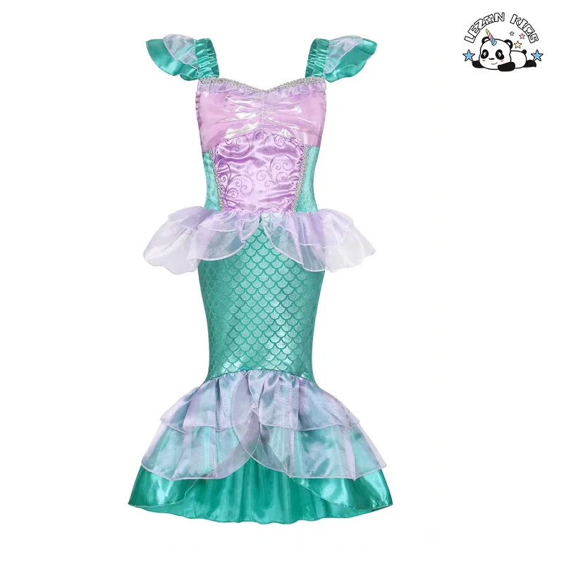 LEZONKIDS - Children's Clothes Summer New Princess Skirt Mermaid Girl Dress Halloween Performance Costume
